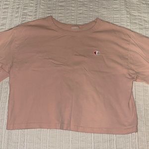 Champions baby pink cropped top tee
